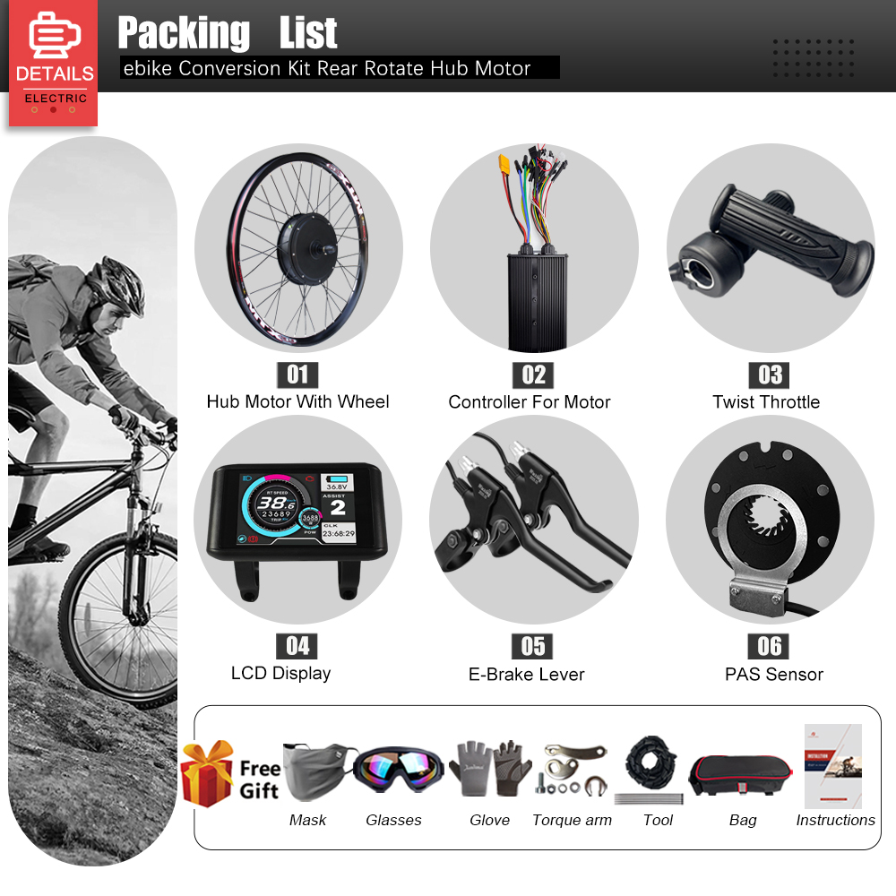 60V 3000W Elektrofahrrad-Umrüs – 72V 5000W Hub Motor Kit Bewertung und Preis